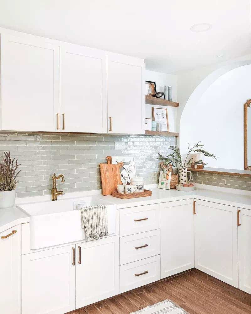 glazed tile backsplash in small kitchens