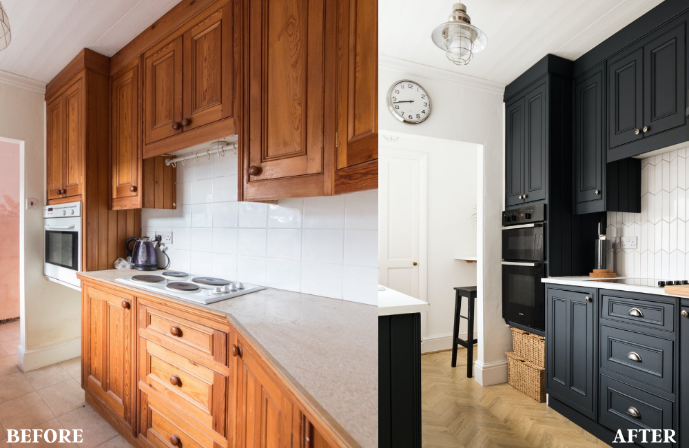 Diy black on sale kitchen cabinets