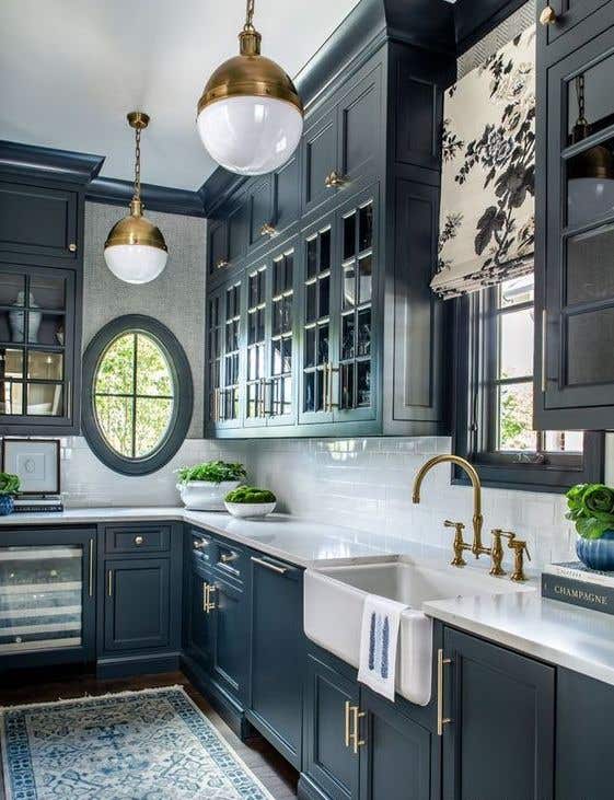 blue rustic kitchen