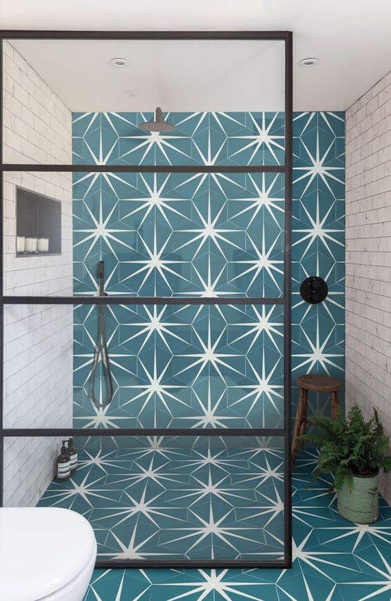 use eye catching shower tiling