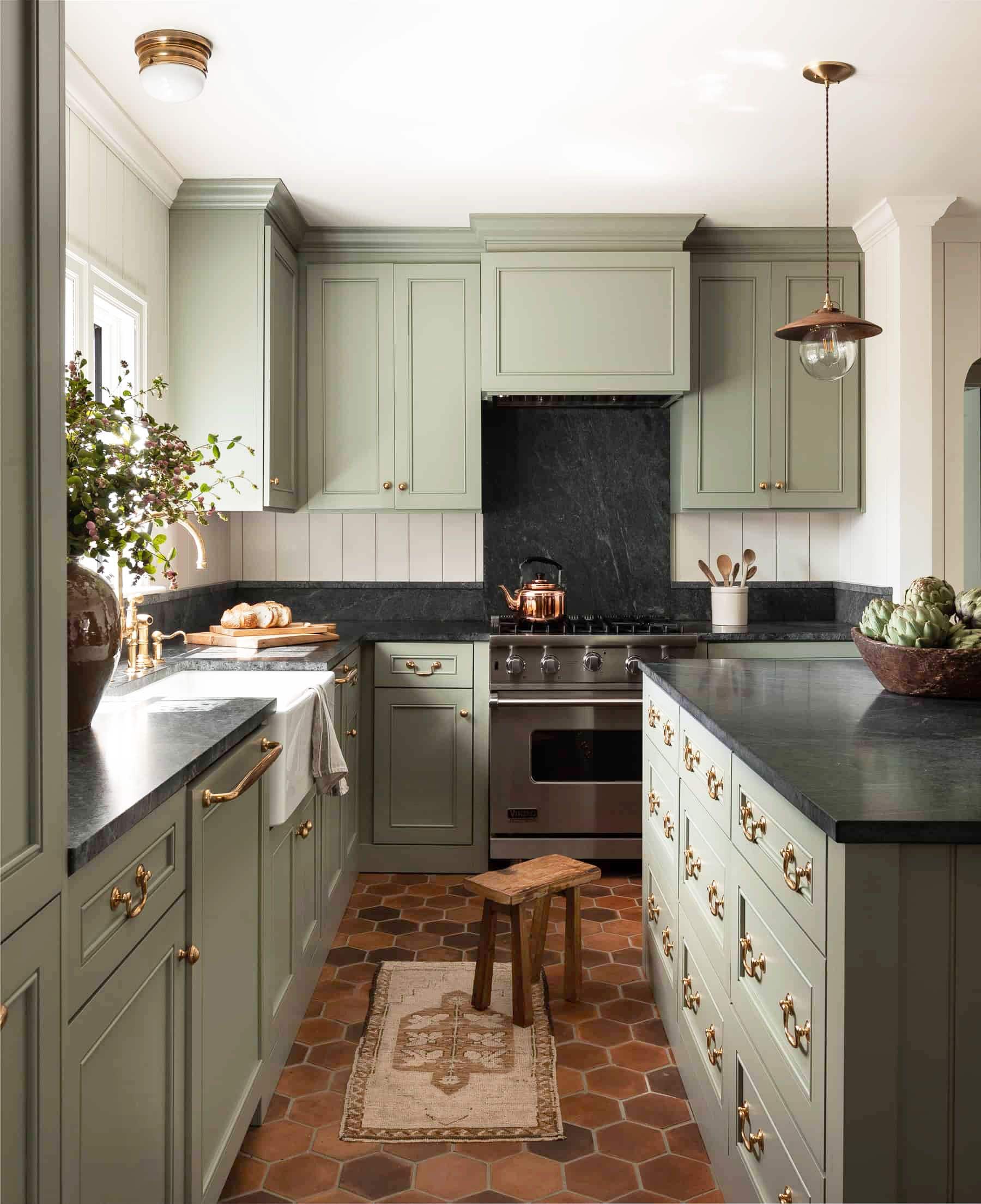 green rustic kitchen