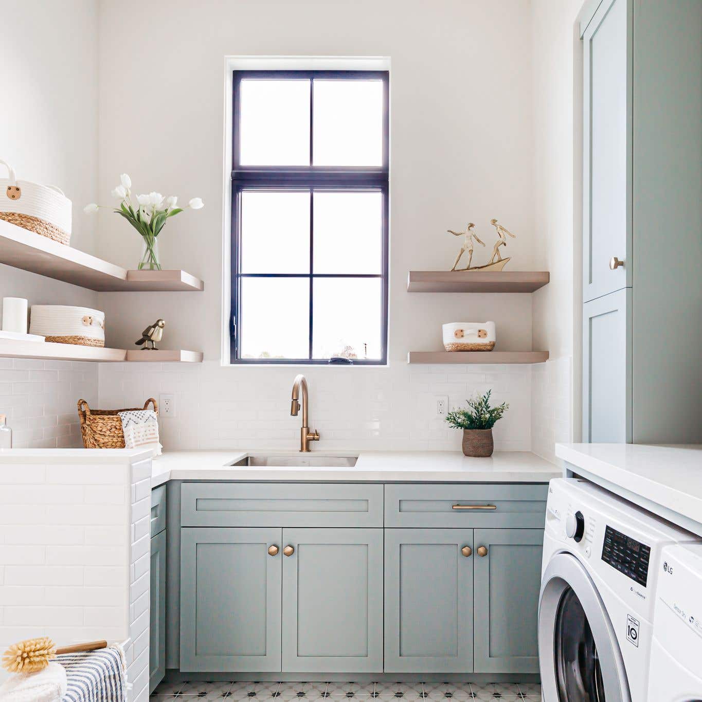 light and neutral laundry room paint colors