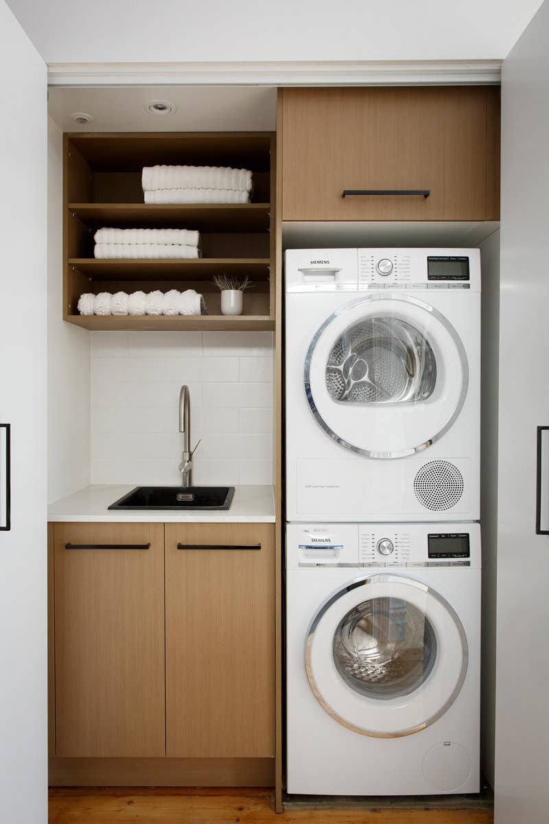 built-in laundry closet