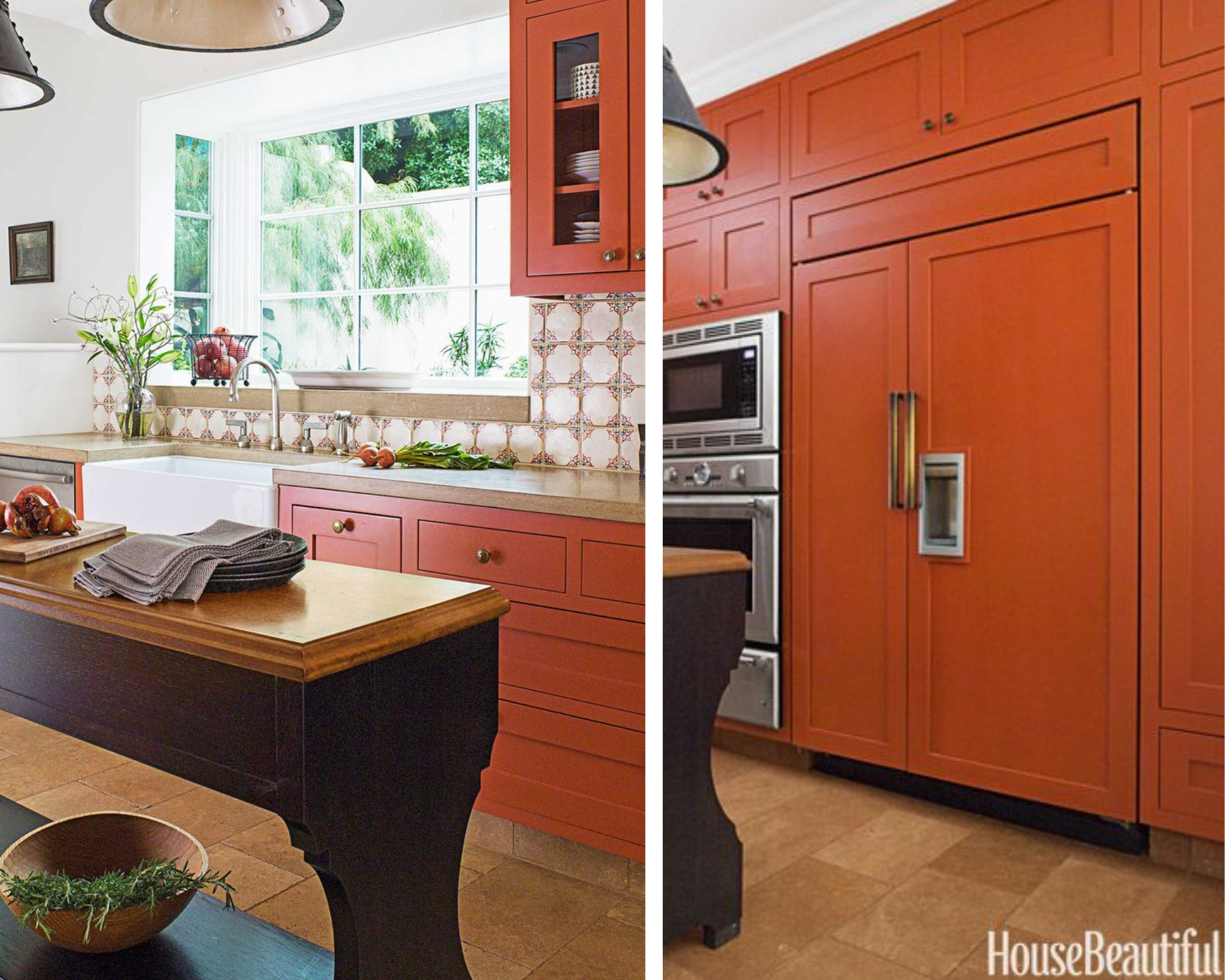 orange rustic kitchen