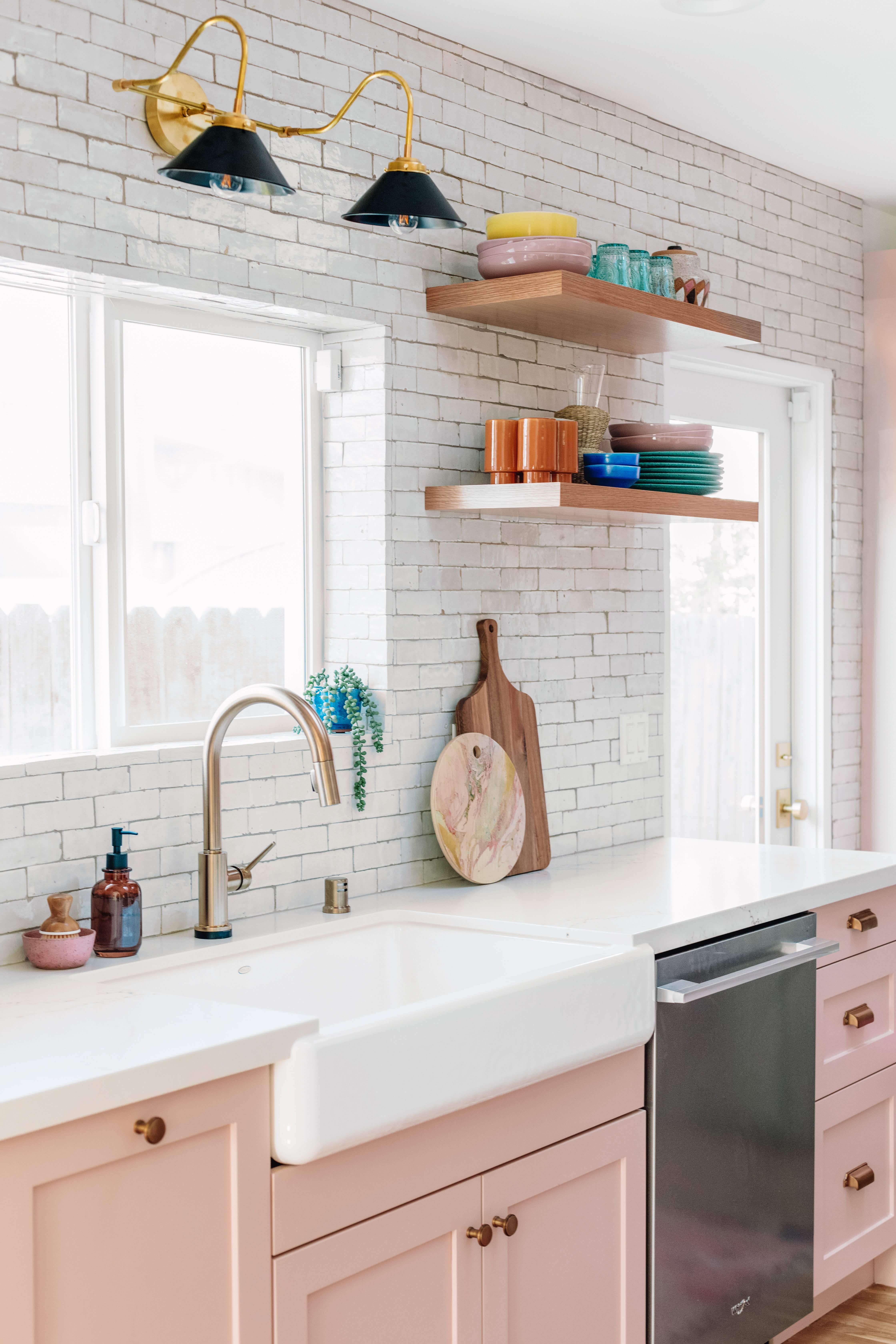 pink rustic kitchen