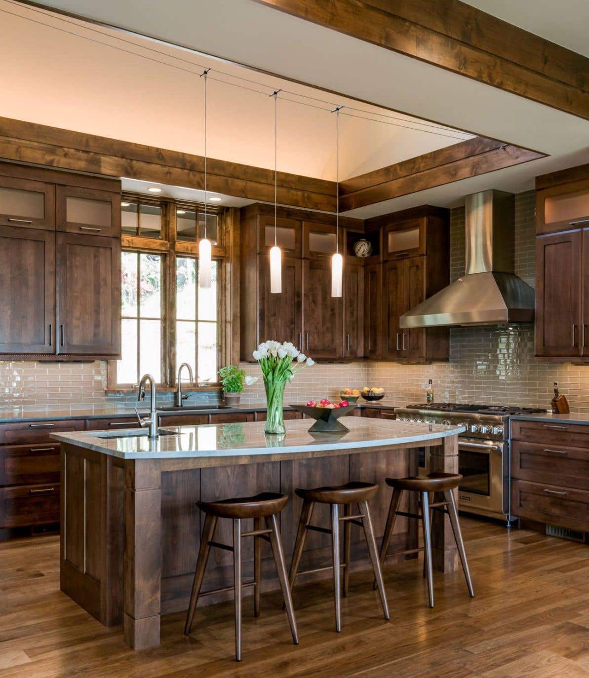 Rustic wood sales cabinets kitchen
