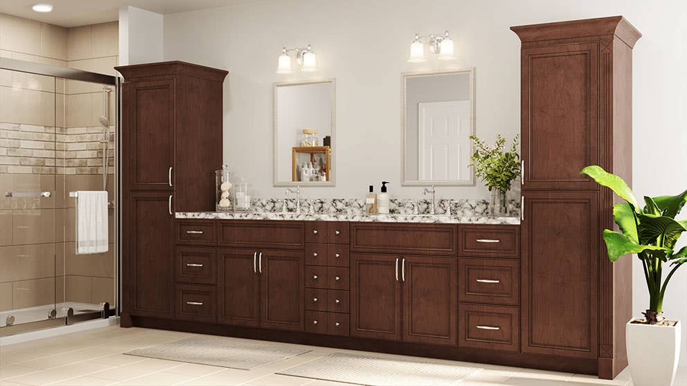 Charleston Saddle Bathroom Cabinets