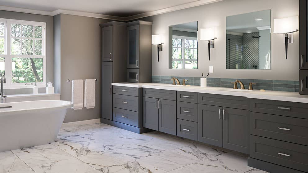 Grey Shaker Elite Bathroom Vanities