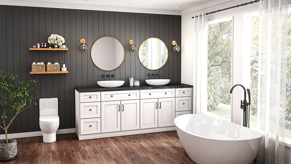 White Shaker Elite Bathroom Vanities