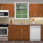 Shaker Cinnamon Kitchen Cabinets 10 Foot Run