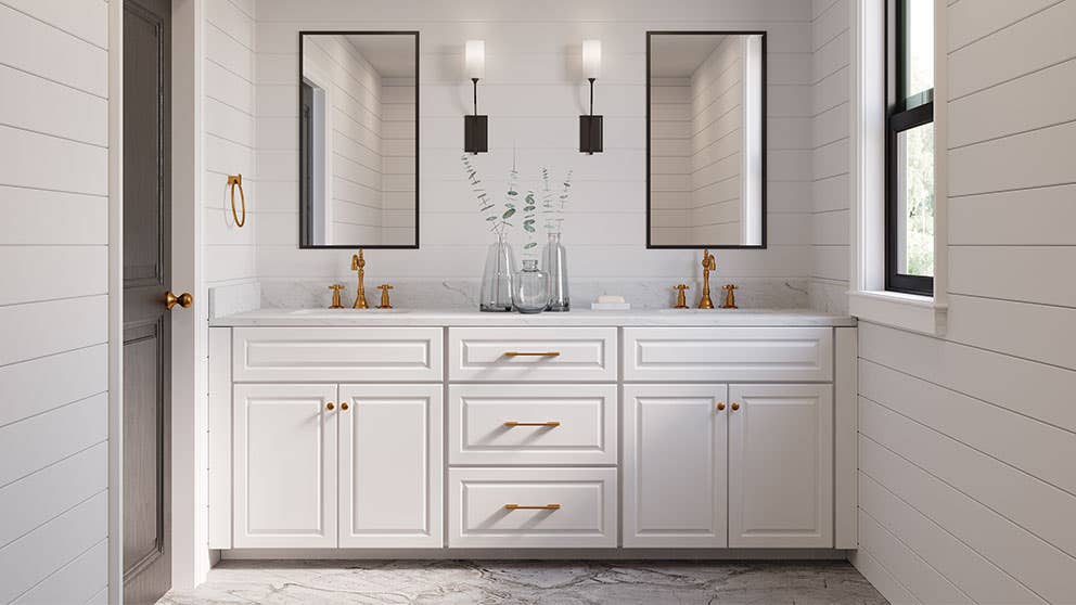 Summit Shaker White Bathroom Cabinets