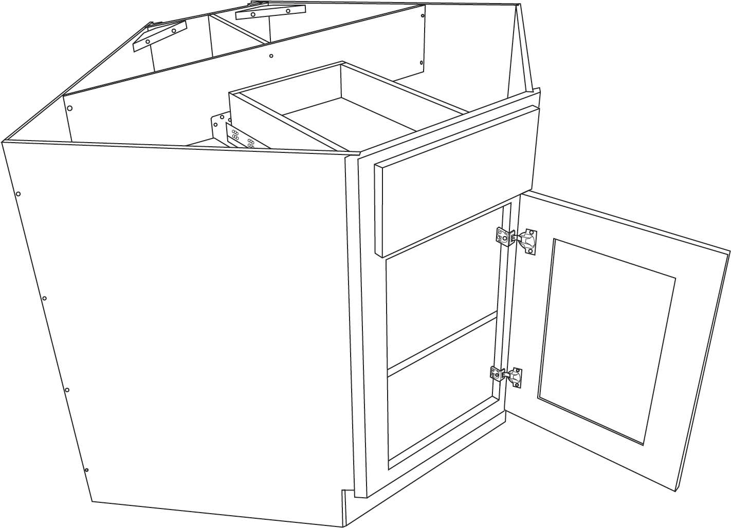 Rta Diagonal Corner Sink Base Cabinet 36 Charleston Saddle