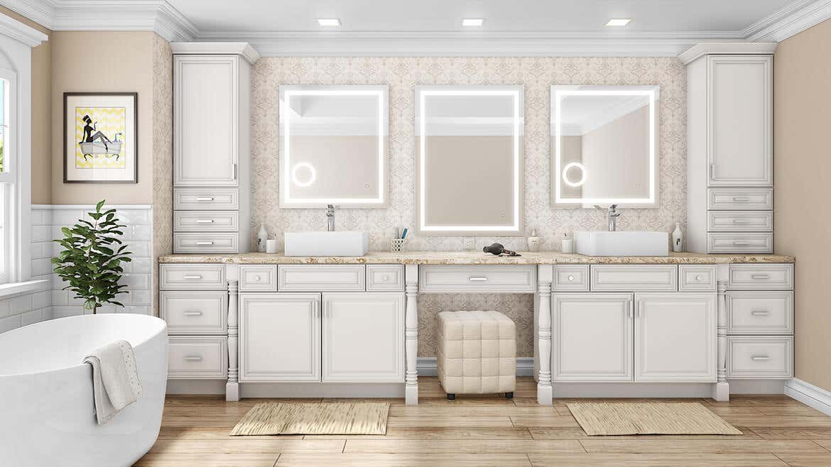 Bristol Antique White Kitchen Cabinets