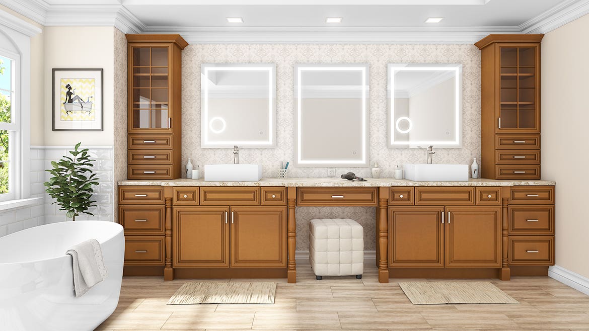 Charleston Toffee Bathroom Cabinets