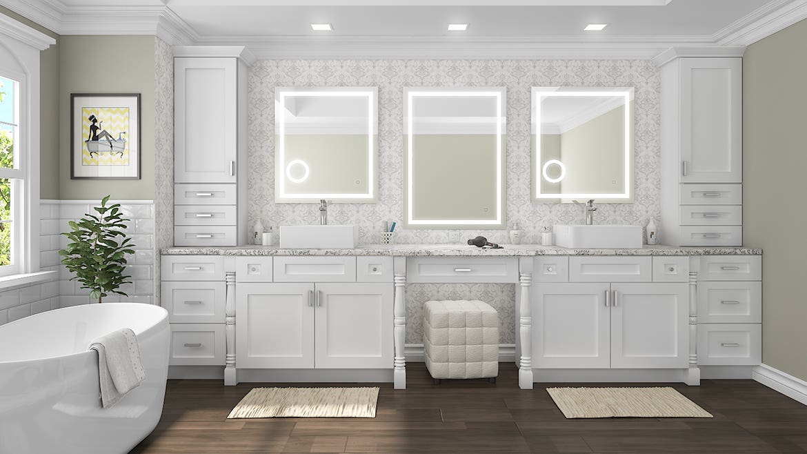 Colorado White Shaker Bathroom Cabinets