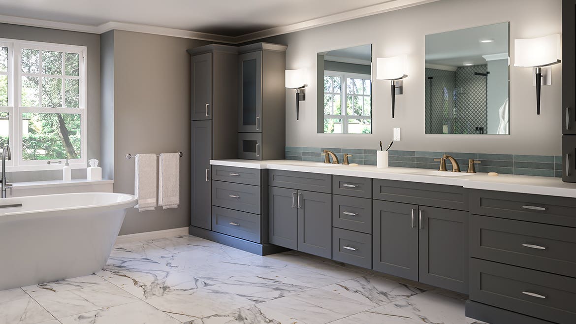 Grey Shaker Elite Bathroom Cabinets