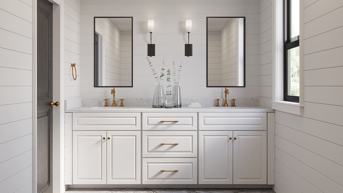 Key Largo White Bathroom Cabinets