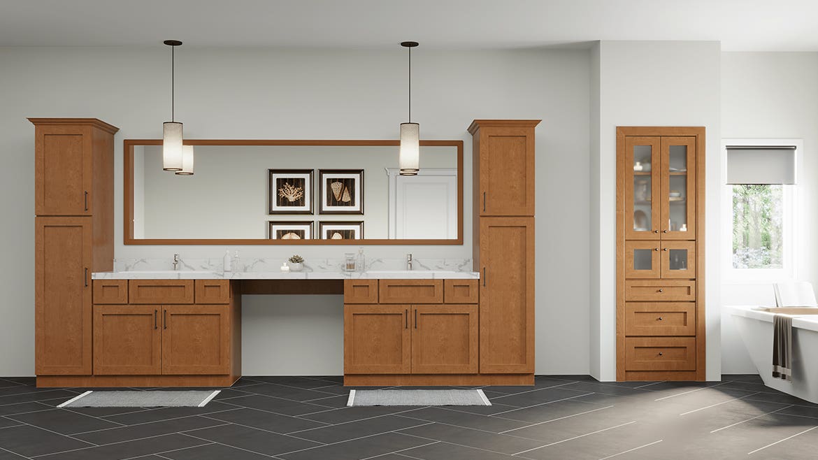 Shaker Cinnamon Bathroom Cabinets