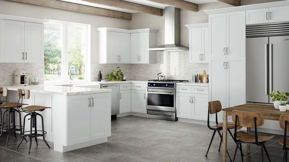 Summit Shaker White Kitchen Cabinets