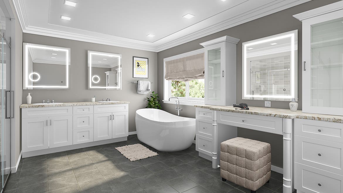 Summit Shaker White Bathroom Cabinets