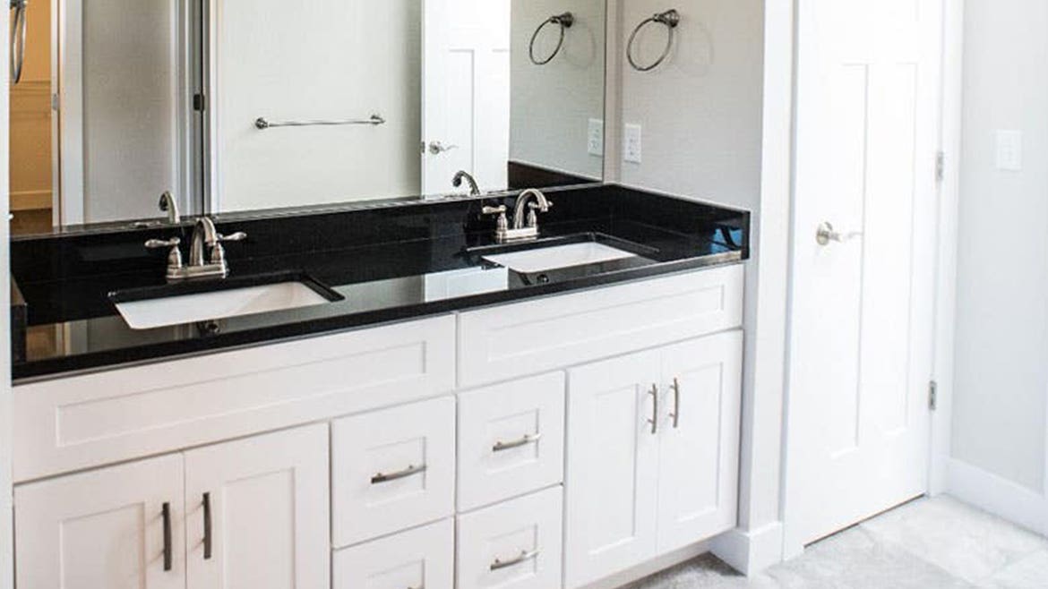 White Shaker Elite Bathroom Cabinets