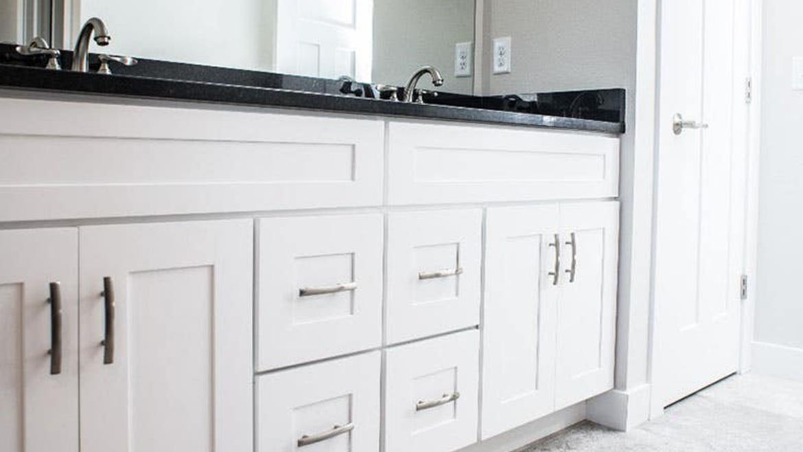 White Shaker Elite Bathroom Cabinets