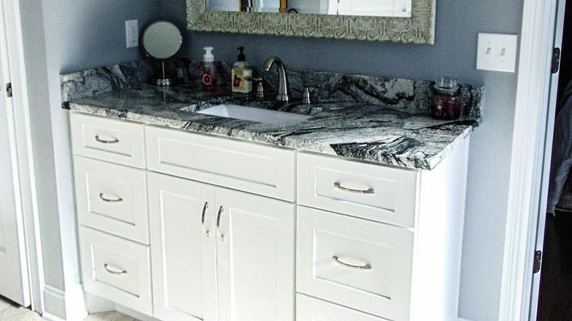 White Shaker Elite Bathroom Cabinets