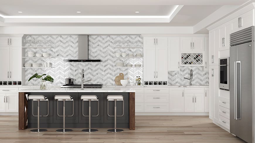 White Shaker Style RTA Kitchen Cabinets | Lily Ann Cabinets