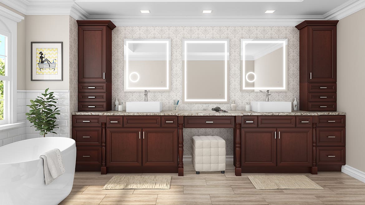York Saddle Bathroom Cabinets