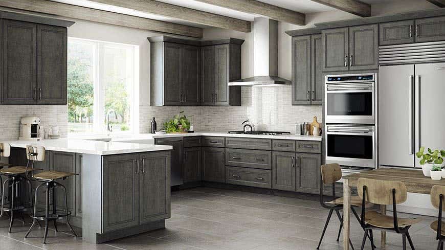York Driftwood Grey Kitchen Cabinets