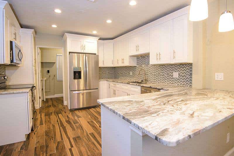 white shaker rta cabinets in a kitchen