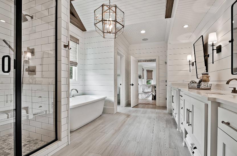 Full Wall Shiplap Bathroom