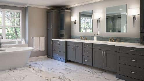 Grey Shaker Elite Bathroom Cabinets