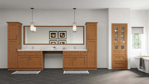 Shaker Cinnamon Bathroom Cabinets