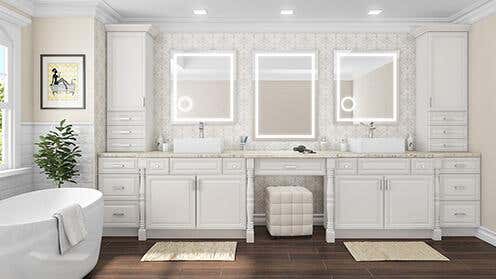 White shaker new arrivals over toilet cabinet
