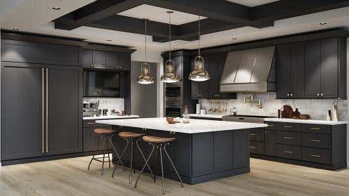 Craftsman Black Shaker Kitchen Cabinets