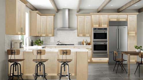 Craftsman Natural Shaker Kitchen Cabinets