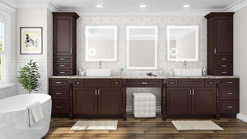 York Chocolate Bathroom Cabinets