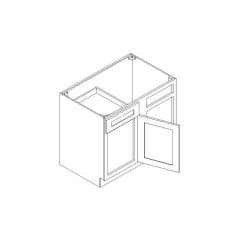 Navy Blue Shaker Blind Base Corner Cabinet 36" Left