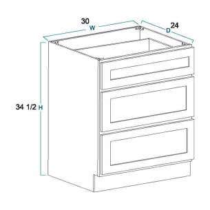 DB30-3 - Drawer Base Cabinet 30"