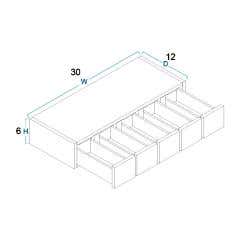 Grey Shaker Elite Wall Spice Drawer Cabinet 30"W x 6"H