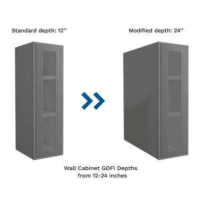 Increase Wall Cabinet Depth 12 to 24 for Painted Cabinets with Glass door