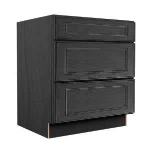 York Driftwood Grey Three Drawer Base Cabinet 30"