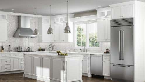 RTA Navy White Shaker Kitchen Cabinets