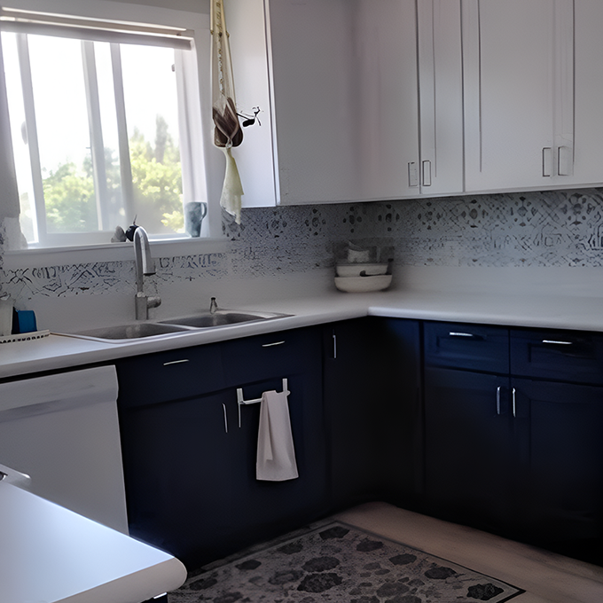 Navy Blue Shaker Cabinets