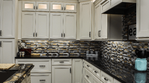 Bristol Linen kitchen cabinets with structured backspaces