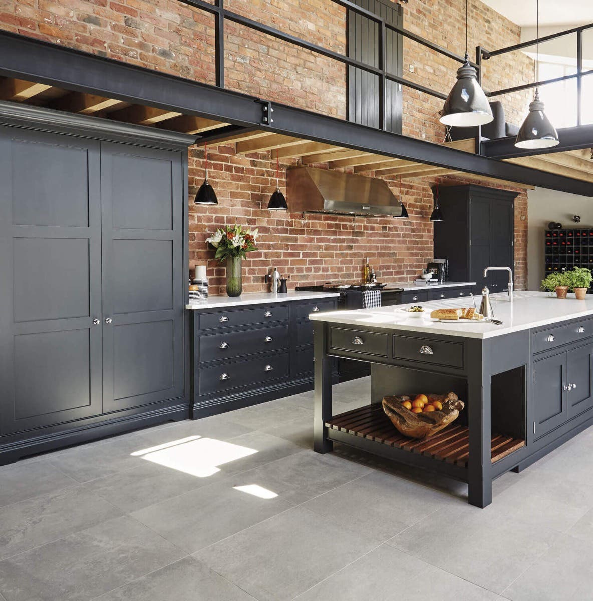 industrial hood and kitchen