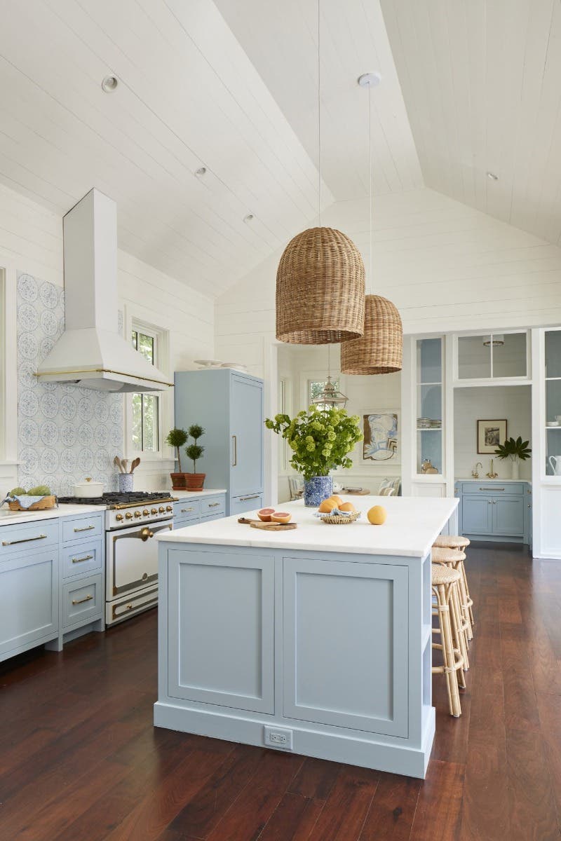 Light blue cabinet kitchen