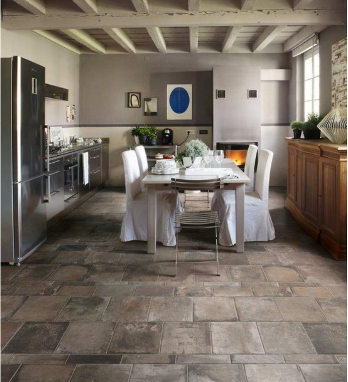 stone tile kitchen floor