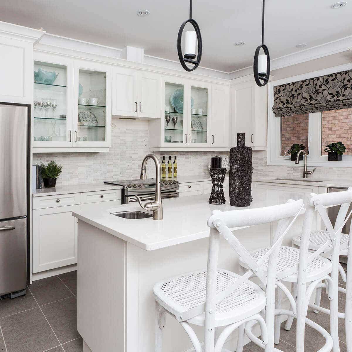 Painted white shaker cabinets kitchen